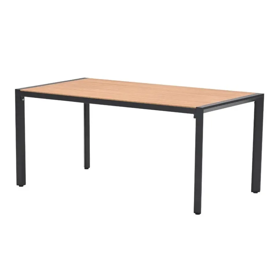 Garden Impressions Kasper tuintafel 160x84xH72 cm - donker grijs - teak look