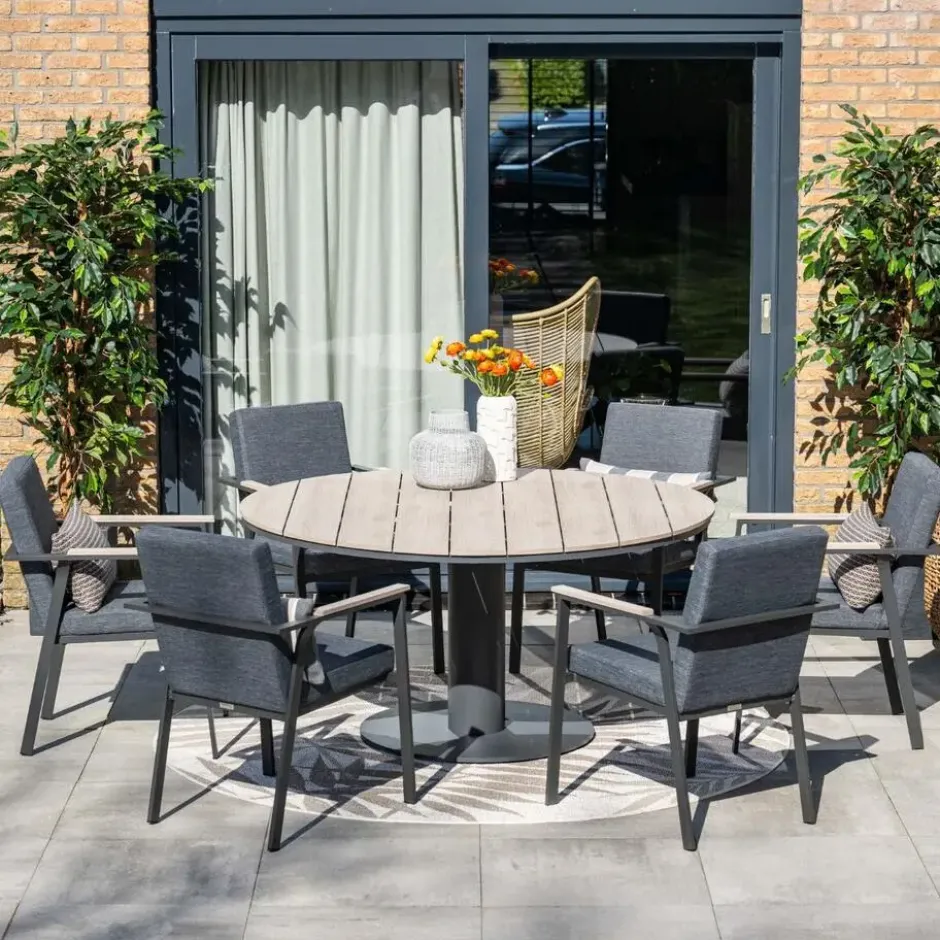 Garden Impressions Leona tuintafel Ø150 cm - donker grijs