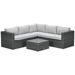 Garden Impressions Lyon loungeset 4-delig donker grijs