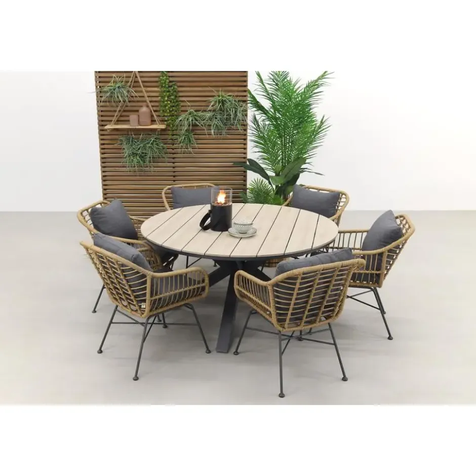 Garden Impressions Margriet naturel / Edison 148 cm. - ronde tuinset