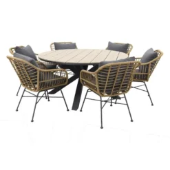 Garden Impressions Margriet naturel / Edison 148 cm. - ronde tuinset