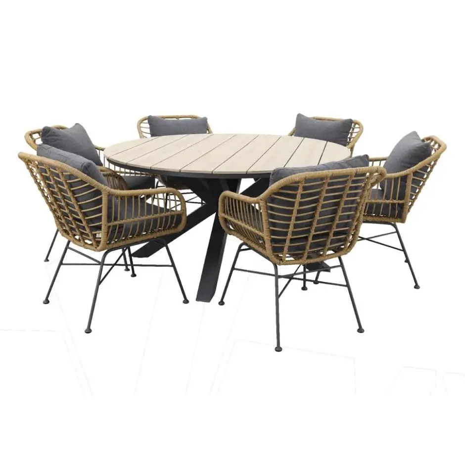 Garden Impressions Margriet naturel / Edison 148 cm. - ronde tuinset
