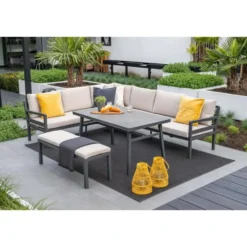 Garden Impressions Markus lounge dining set 4-delig links-desert sand