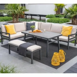 Garden Impressions Markus lounge dining set 4-delig links-desert sand