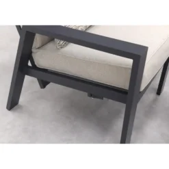 Garden Impressions Max loungestoel + voetenbank - Carbon black/Sand