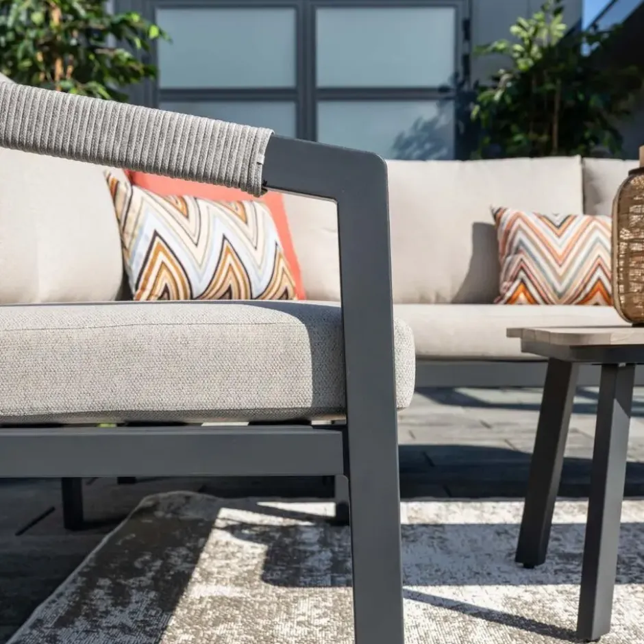 Garden Impressions Milou loungeset hoek 4-delig - donker grijs