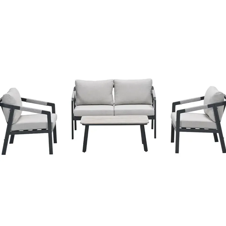 Garden Impressions Milou loungeset 4-delig - donker grijs