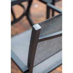 Garden Impressions Moon tuinstoelen set van 4 – carbon black / antraciet