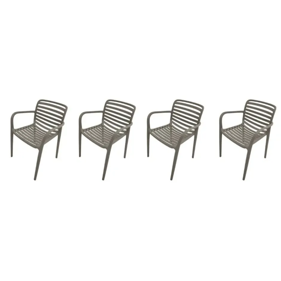 Garden Impressions Nantes tuinstoelen set van 4 – taupe