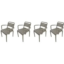 Garden Impressions Orleans tuinstoelen set van 4 – taupe