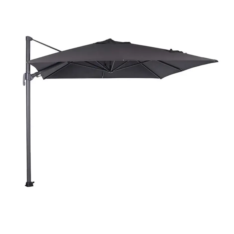 Garden Impressions parasol S 250x250 d. grijs/zwart met voet en hoes