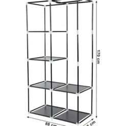 Garderobekast XL - Kledingkast - Opvouwbare Garderobekast Zwart -170x88x45