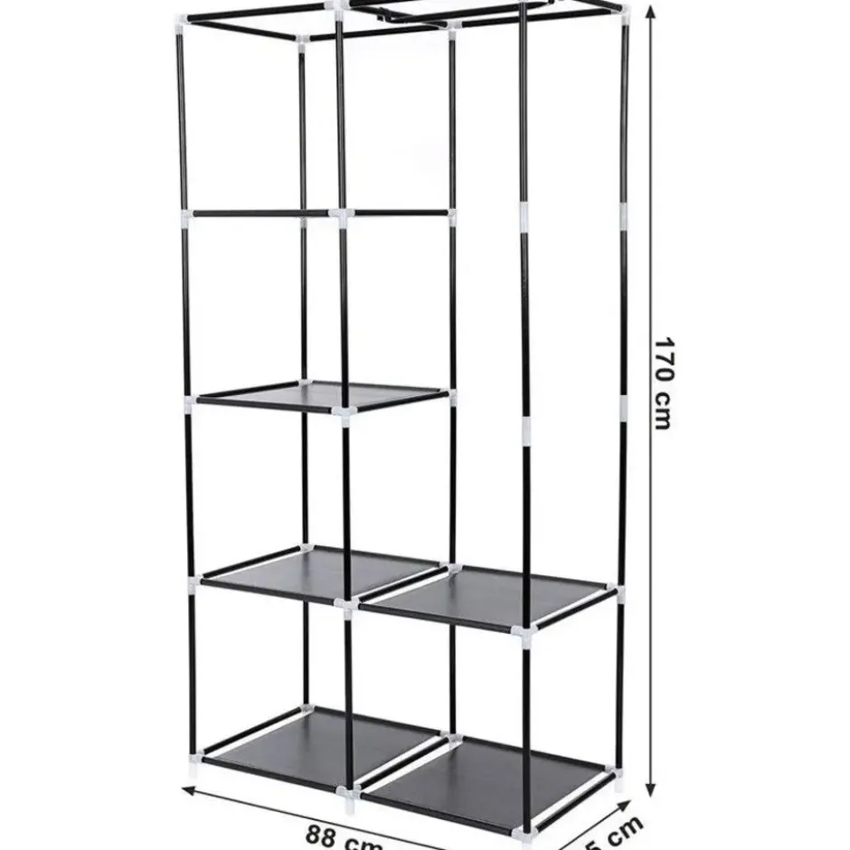 Garderobekast XL - Kledingkast - Opvouwbare Garderobekast Zwart -170x88x45