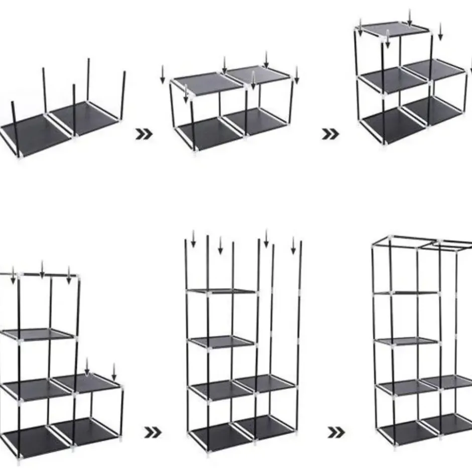 Garderobekast XL - Kledingkast - Opvouwbare Garderobekast Zwart -170x88x45