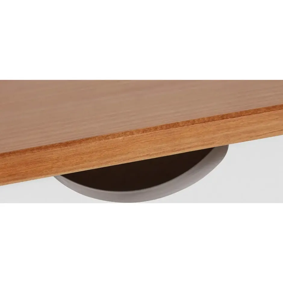 Gava - Bureau met 2 laden wit en naturel grenen