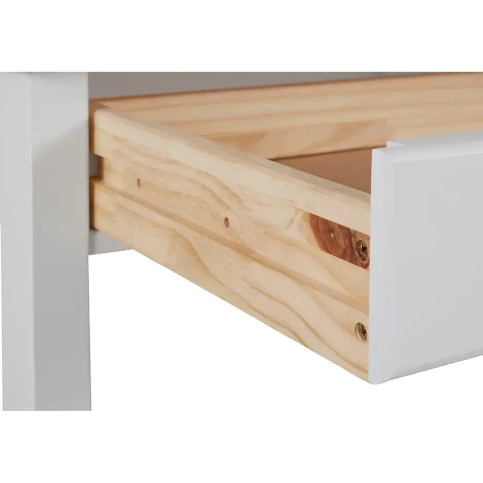 Gava - Bureau met 2 laden wit en naturel grenen