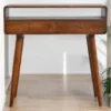 Gebogen Kastanje Sidetable met Open Sleuf