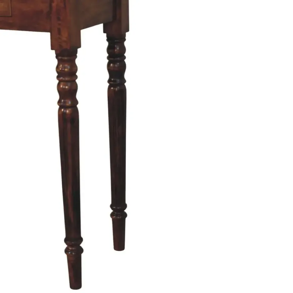 Gedraaide Poten Chestnut Console, 3 Lades, Donkerbruin