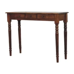 Gedraaide Poten Chestnut Console, 3 Lades, Donkerbruin