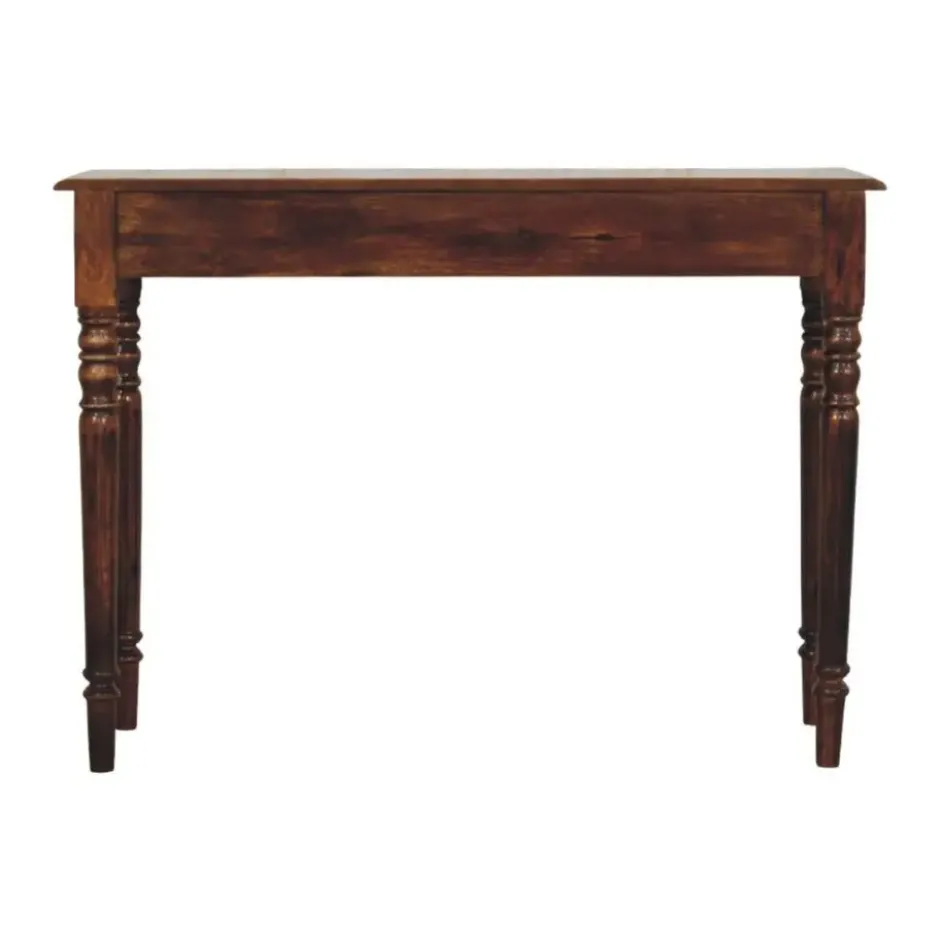 Gedraaide Poten Chestnut Console, 3 Lades, Donkerbruin