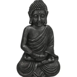 Gerimport Boeddha beeld Kolu - binnen/buiten - kunststeen - 42 cm