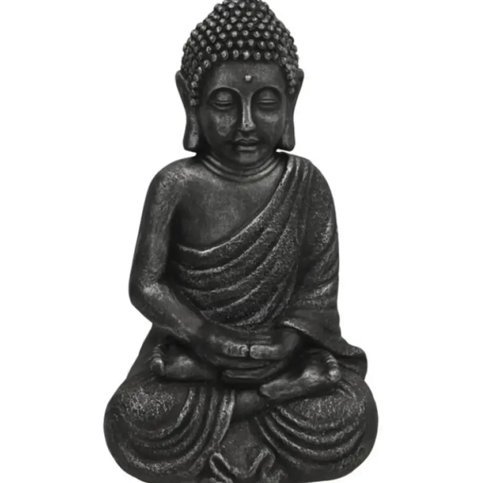 Gerimport Boeddha beeld Kolu - binnen/buiten - kunststeen - 42 cm