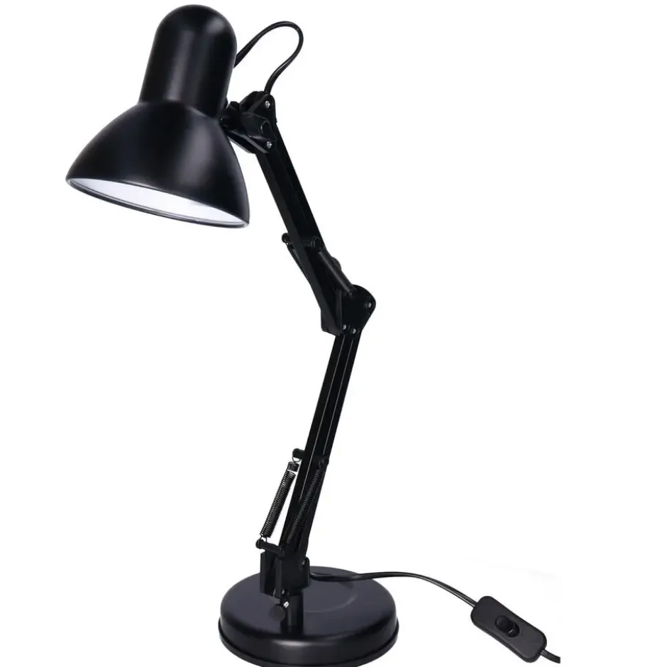 Gerimport Bureaulamp - zwart - metaal - verstelbaar - 37 x 42 cm