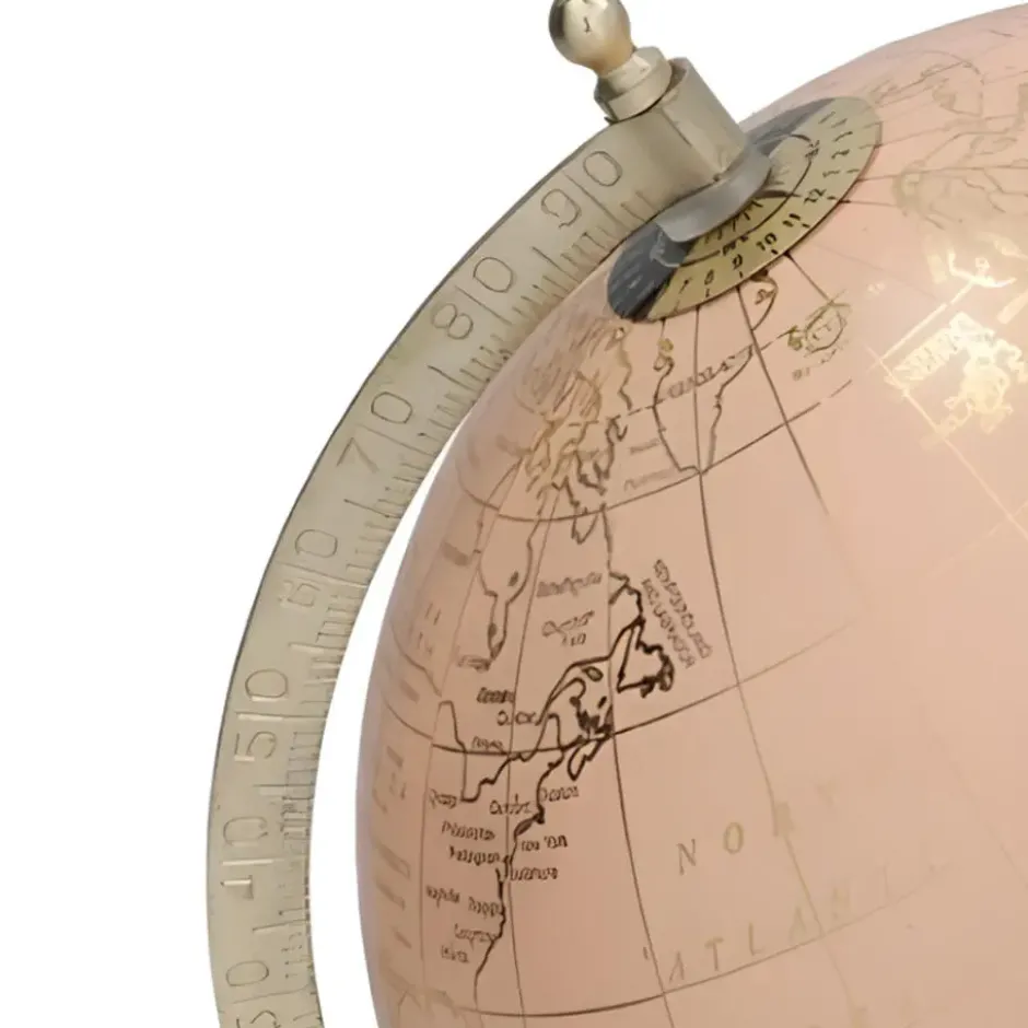 Gerimport Decoratie Wereldbol Thomas - globe - zalm - 18 x 24 cm