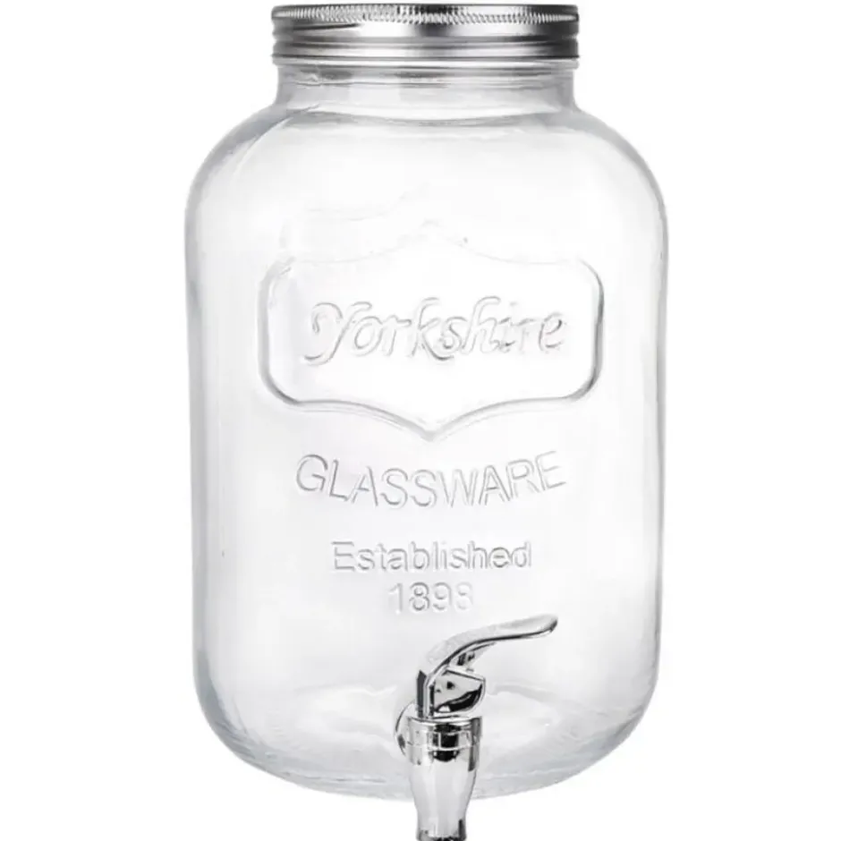 Gerimport Drankdispenser - water/limonade - kraan - 5L - glas