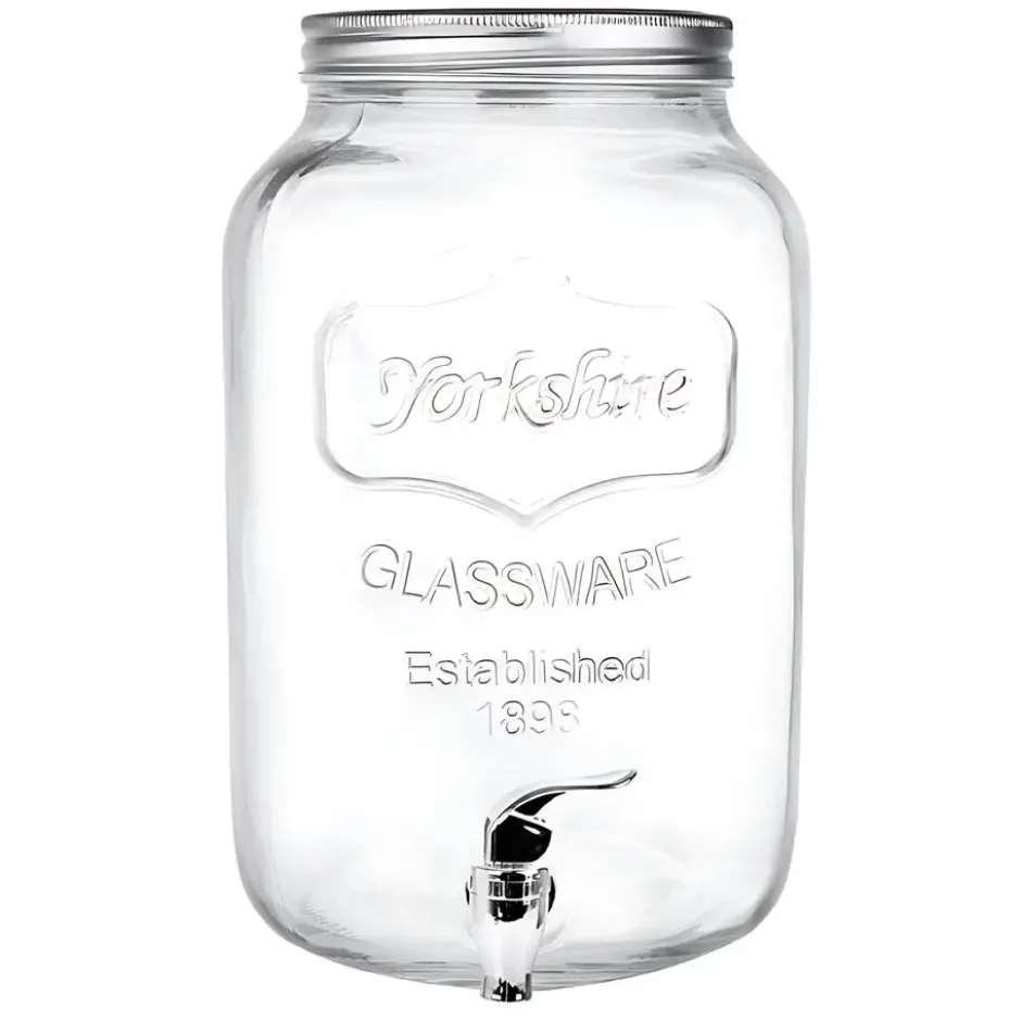 Gerimport Drankdispenser - water/limonade - kraan - 8L - glas