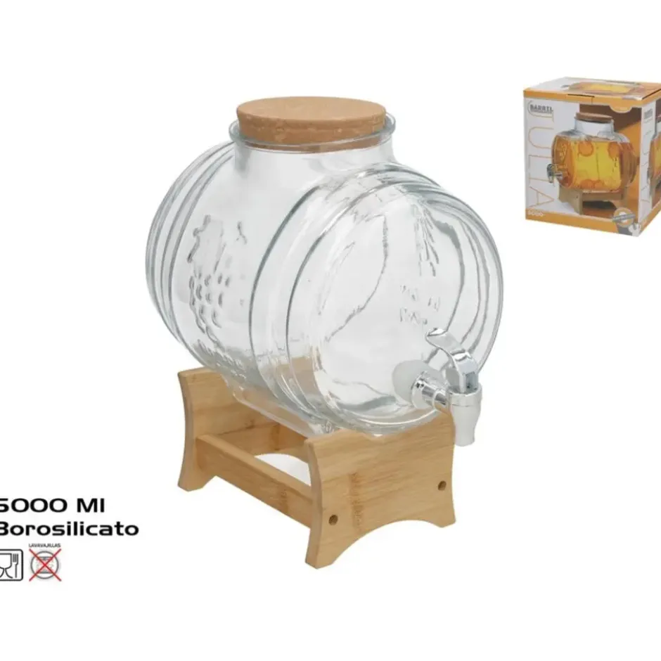 Gerimport Limonade / sap dispenser - 5 Liter - borosilicaat glas
