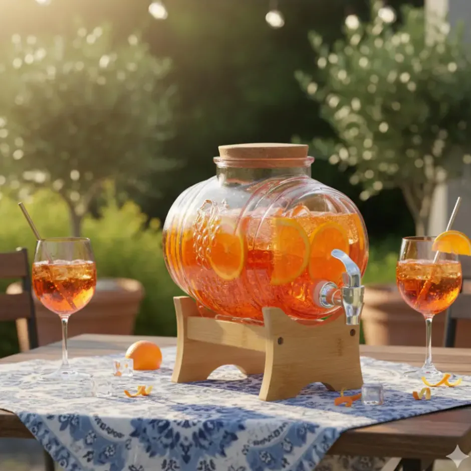Gerimport Limonade / sap dispenser - 2900 ml - borosilicaat glas