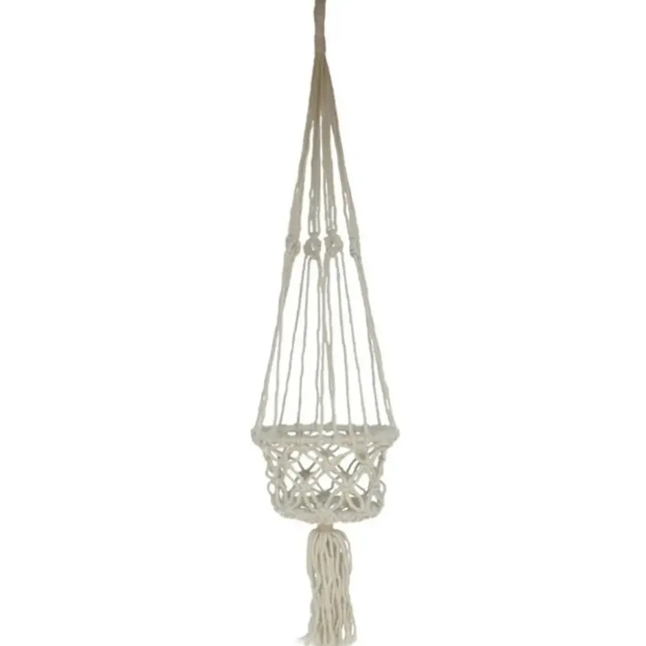 Gerimport plantenpot - macrame touw - Ibiza stijl - plantenhanger