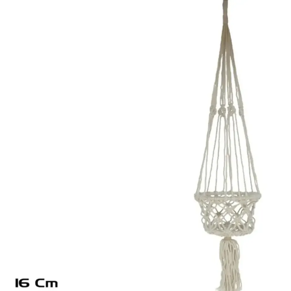 Gerimport plantenpot - macrame touw - Ibiza stijl - plantenhanger
