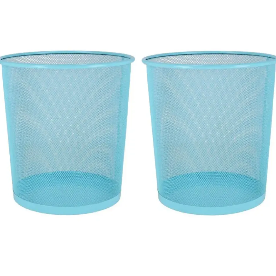 Gerimport Prullenmand - blauw - 9L - metaal