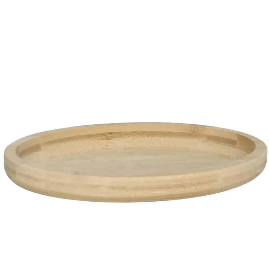 Gerimport Serveer plateau - ovaal - dienblad - hout - D23 cm