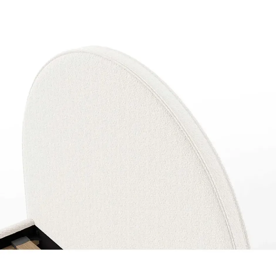 Gestoffeerd bed Maeva 140x200cm - witte bouclé stof