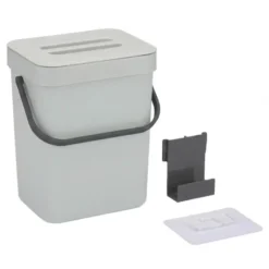 Gft afvalbakje voor aanrecht - 5L - grijs - 24 x 19 x 14 cm