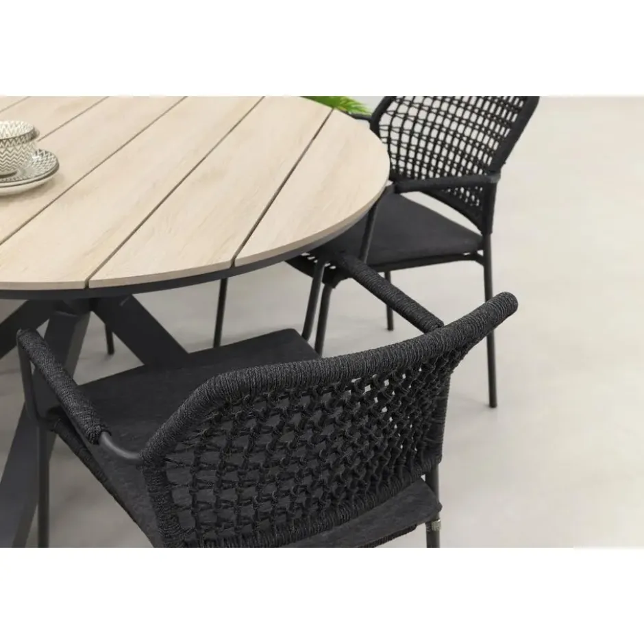 GI Edison 122 cm. - ronde tuinset/ Taste Barista antraciet