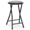 Giftdecor Bijzet krukje/stoel - Opvouwbaar - zwart - 45cm