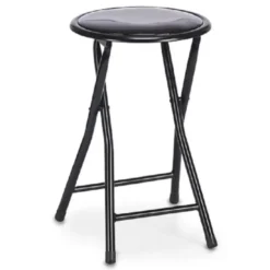 Giftdecor Bijzet krukje/stoel - Opvouwbaar - zwart - 45cm