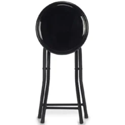 Giftdecor Bijzet krukje/stoel - Opvouwbaar - zwart - 45cm