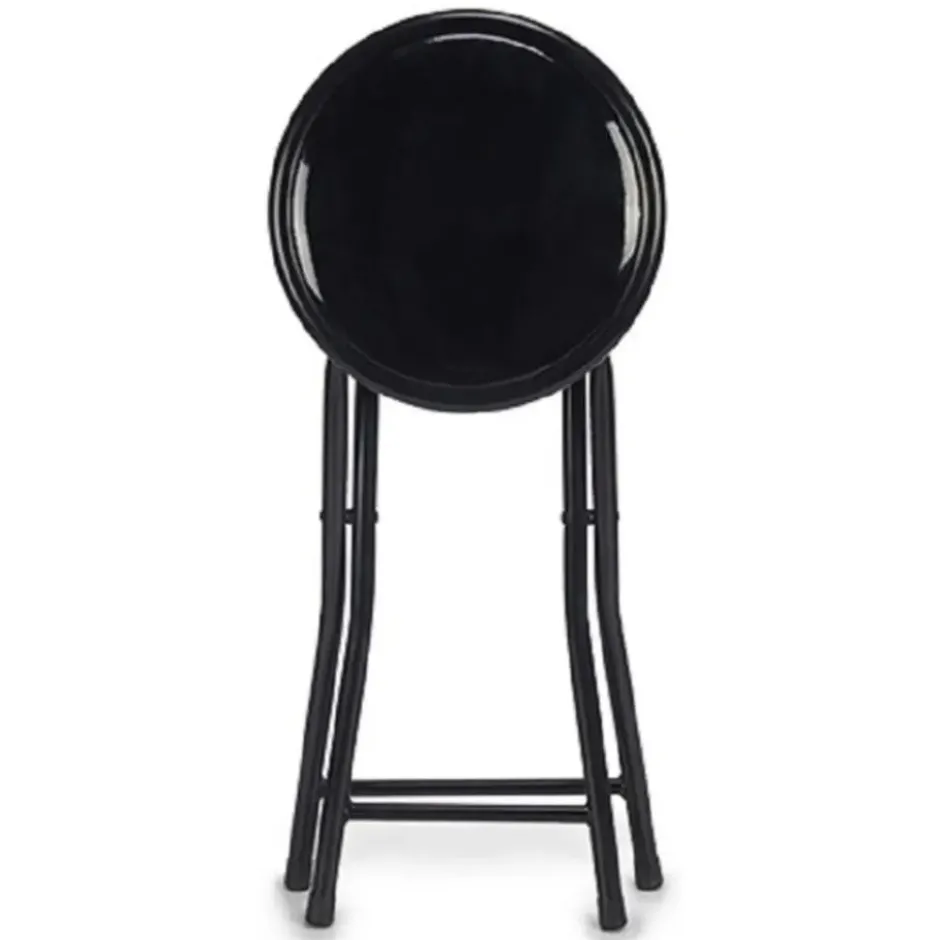 Giftdecor Bijzet krukje/stoel - Opvouwbaar - zwart - 45cm