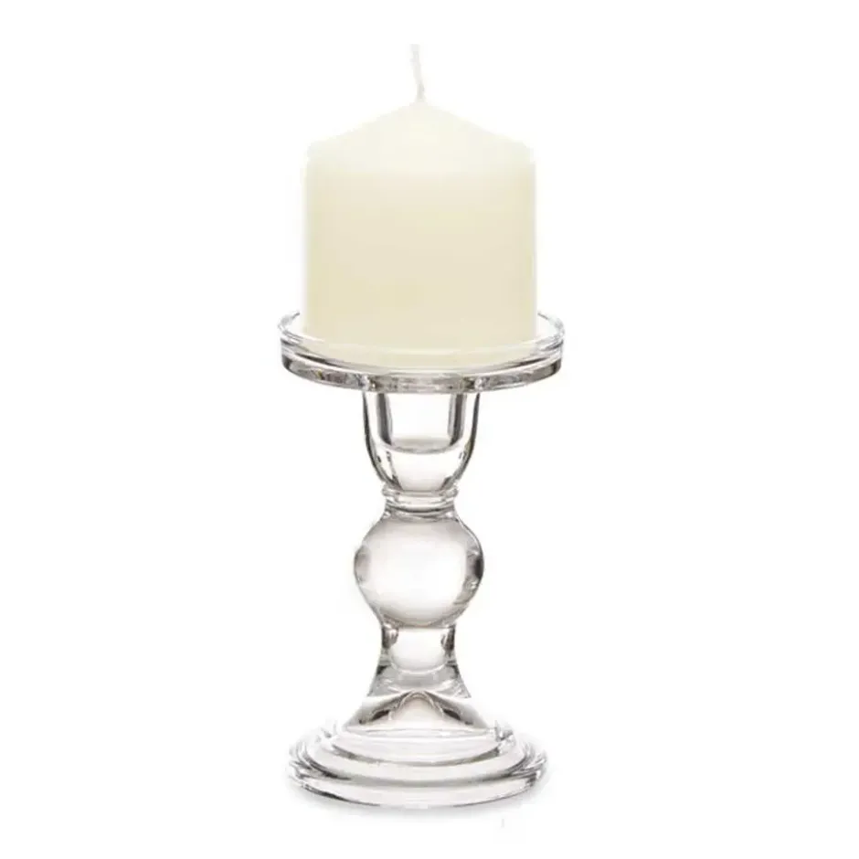 Giftdecor Kaarsen kandelaar - glas - voor stompkaarsen - H14 cm