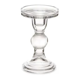 Giftdecor Kaarsen kandelaar - glas - voor stompkaarsen - H14 cm