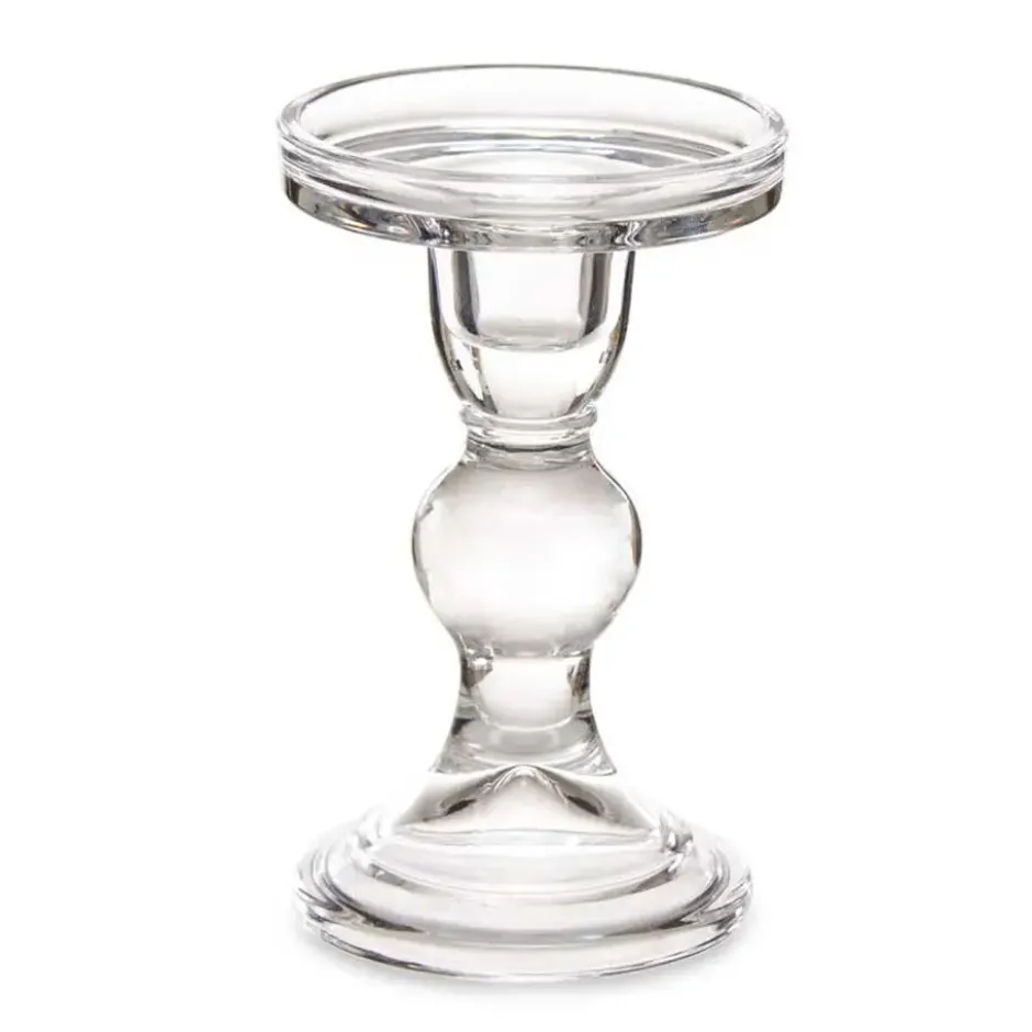 Giftdecor Kaarsen kandelaar - glas - voor stompkaarsen - H14 cm