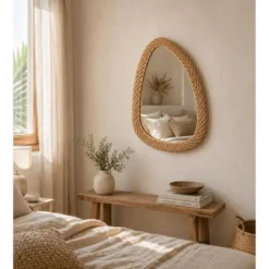Giftdecor Spiegel Bali - rotan - organische vorm - 49 x 65 cm