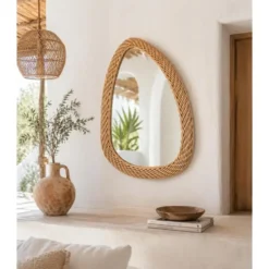 Giftdecor Spiegel Bali - rotan - organische vorm - 49 x 65 cm
