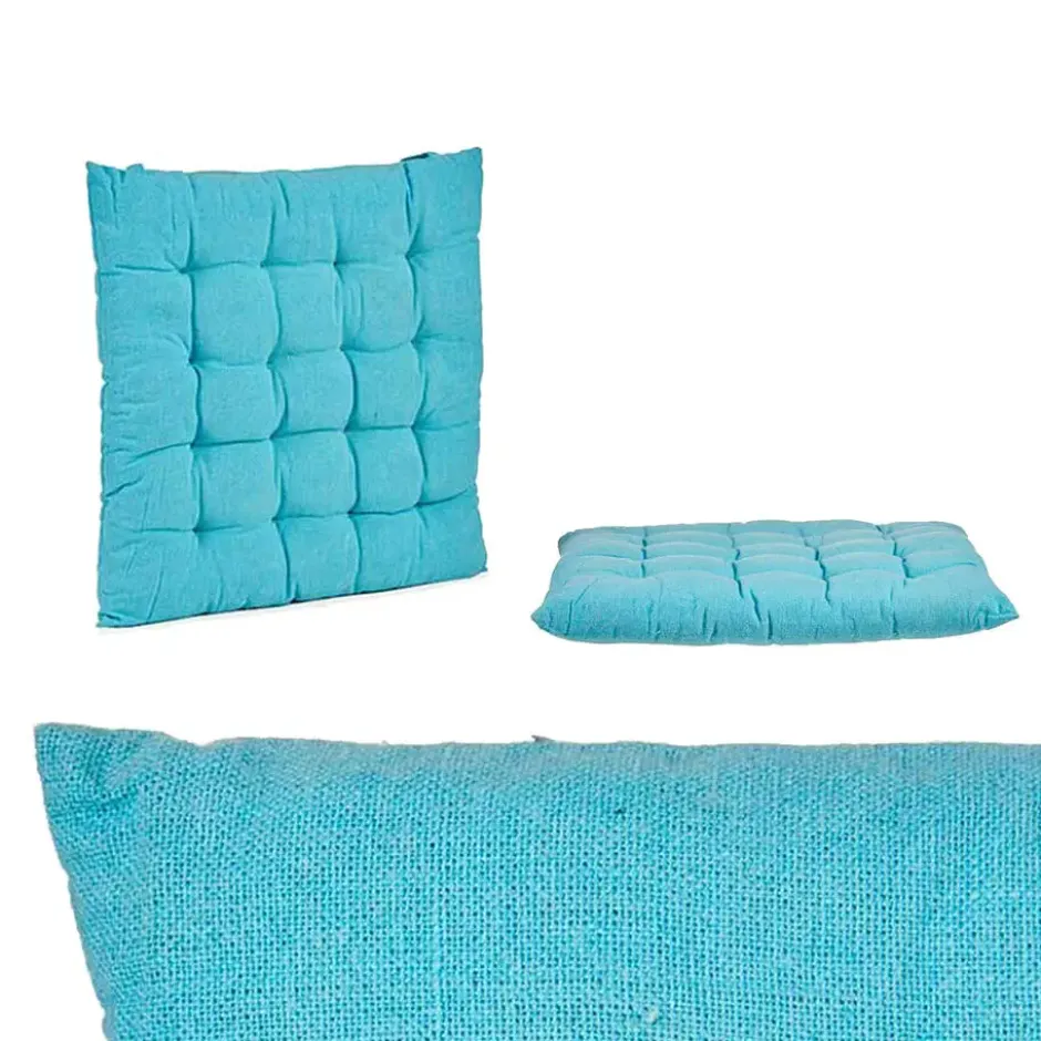 Giftdecor Stoelkussen - binnen/buiten - turquoise - 40 x 5cm