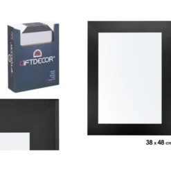 Giftdecor Wandspiegel Verona - zwart - mdf frame - 38 x 48 cm